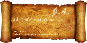 Járányi Alex névjegykártya