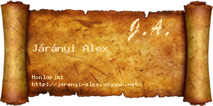 Járányi Alex névjegykártya