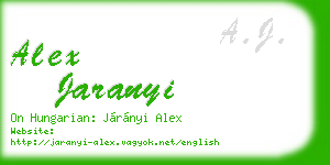 alex jaranyi business card