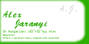 alex jaranyi business card